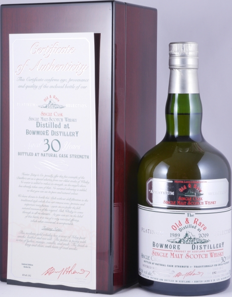 Bowmore 1989 30 Years Hunter Laing Old and Rare Heritage Platinum Selection Islay Single Malt Scotch Whisky Cask Strength 48.1%
