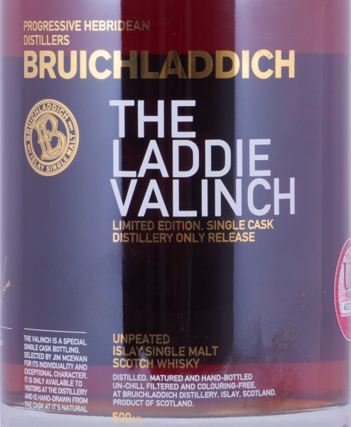 Bruichladdich 1991 24 Years Bourbon/Fine French Oak Cask No. 034 Laddie Crew Valinch No. 18 David Hope JNR Islay Single Malt Scotch Whisky 46.9%