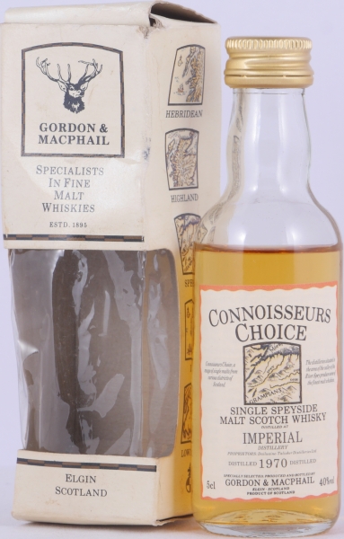 Imperial 1970 Gordon und MacPhail Connoisseurs Choice Miniatur Speyside Single Malt Scotch Whisky 40,0%