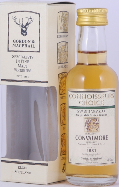 Convalmore 1981 17 Years Gordon und MacPhail Connoisseurs Choice Miniatur Speyside Single Malt Scotch Whisky 40,0%