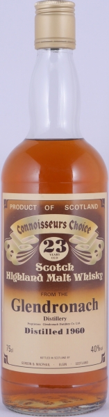 Glendronach 1960 23 Years Gordon and MacPhail Connoisseurs Choice Brown Label Highland Single Malt Scotch Whisky 40.0%