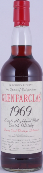Glenfarclas 1969 34 Years Sherry Cask No. 2899 Old Stock Reserve Vintage Selection Highland Single Malt Scotch Whisky 44,1%