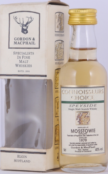 Mosstowie 1979 18 Years Gordon und MacPhail Connoisseurs Choice Miniatur Speyside Single Malt Scotch Whisky 40,0%