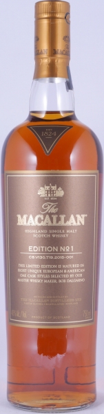 Macallan Edition No. 1 European & American Oak Sherry Casks Limited Release 2015 Highland Single Malt Scotch Whisky 48,0%