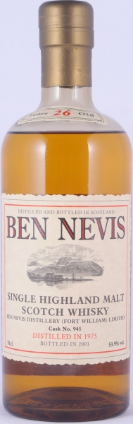 Ben Nevis 1975 26 Years Bourbon Cask No. 945 Highland Single Malt Scotch Whisky Cask Strength 53,9%