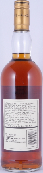 Macallan 12 Years Sherry Wood Highland Single Malt Scotch Whisky 43.0% old 75cl Bottling for JUMAC GmbH Bonn