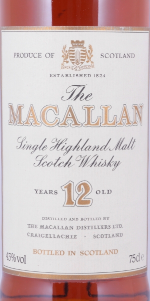 Macallan 12 Years Sherry Wood Highland Single Malt Scotch Whisky 43.0% old 75cl Bottling for JUMAC GmbH Bonn