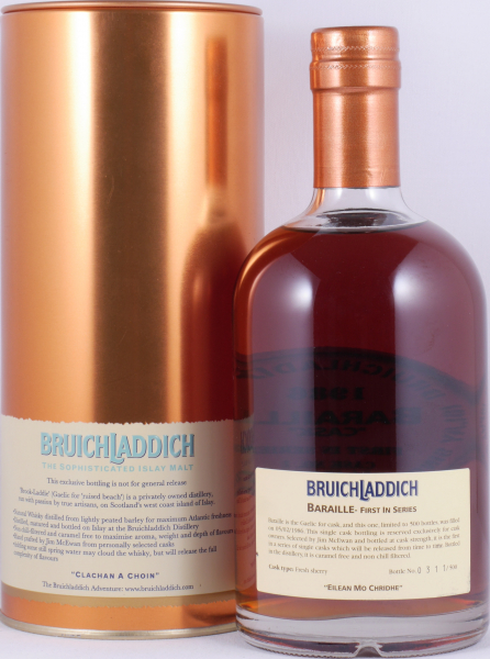 Bruichladdich 1986 17 Years Fresh Sherry Cask No. 1 Baraille Eilean Mo Chridhe Islay Single Malt Scotch Whisky 54.4%
