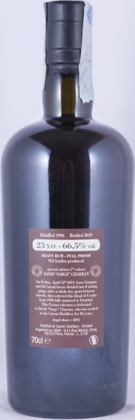 Velier Caroni 1996 23 Years Employees Special Edition 2nd Release David “Sarge” Charran Full Proof Heavy Trinidad Rum 66,5%
