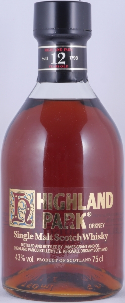 Highland Park 12 Years Ornamental H Screen Printed Label Orkney Islands Single Malt Scotch Whisky 43.0%