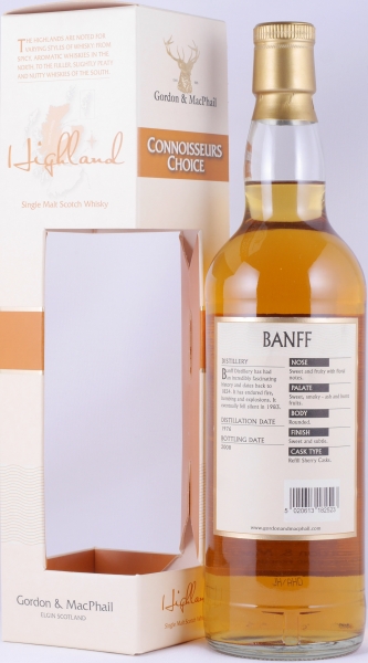 Banff 1976 32 Years Refill Sherry Casks Gordon and MacPhail Connoisseurs Choice Highland Single Malt Scotch Whisky 43.0%
