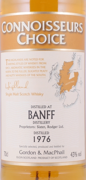 Banff 1976 32 Years Refill Sherry Casks Gordon and MacPhail Connoisseurs Choice Highland Single Malt Scotch Whisky 43.0%