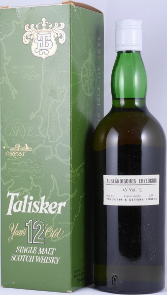 Talisker 12 Years Green Bottle White Screw Cap The Golden Spirit of the Isle of Skye Single Malt Scotch Whisky 43,0%
