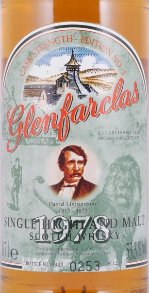 Glenfarclas 1978 19 Years Sherry Casks Edition No. 3 David Livingstone Highland Single Malt Scotch Whisky Cask Strength 53.3%