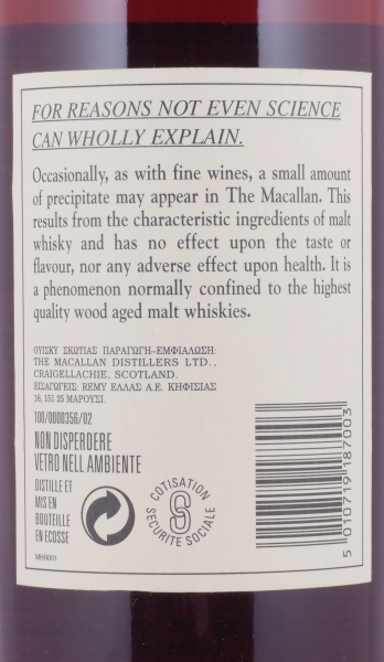 Macallan 1980 18 Years bottled in 1998 Sherry Wood Highland Single Malt Scotch Whisky 43.0%