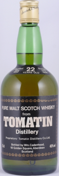 Tomatin 1962 22 Years Cadenhead Green Dumpy Bottle Highland Pure Malt Scotch Whisky 46,0%