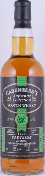 Convalmore-Glenlivet 1977 21 Years Sherry Butt Cadenheads Authentic Collection Speyside Single Malt Scotch Whisky Cask Strength 64.4%