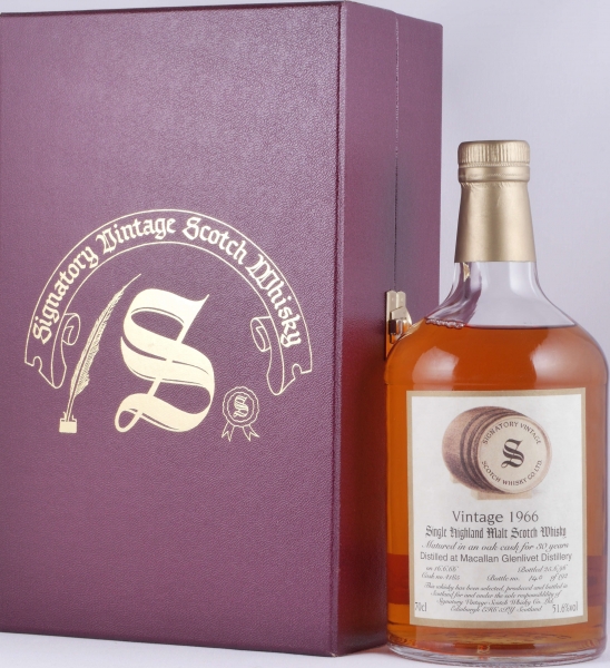 Macallan-Glenlivet 1966 30 Years Oak Cask No. 4185 Signatory Vintage Highland Single Malt Scotch Whisky 51,6%