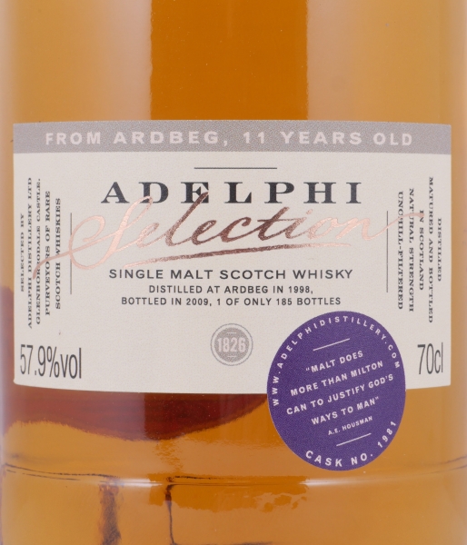 Ardbeg 1998 11 Years American Oak Cask No. 1981 Adelphi Selection Islay Single Malt Scotch Whisky 57,9%