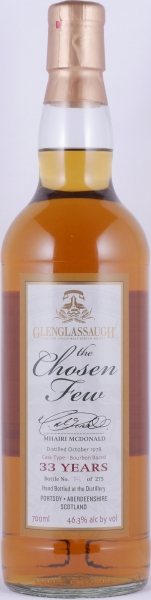 Glenglassaugh 1978 33 Years Bourbon Barrel The Chosen Few Highland Single Malt Scotch Whisky Cask Strength 46,3%