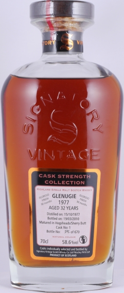 Glenugie 1977 32 Years Hogsheads / Sherry Butt Cask No. 1 Signatory Vintage Highland Single Malt Scotch Whisky 58,6%