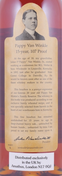 Pappy Van Winkles 15 Years Family Reserve Kentucky Straight Bourbon Whiskey 53.5%