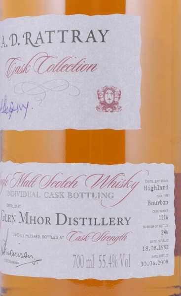 Glen Mhor 1982 26 Years Bourbon Cask No. 1216 Individual Single Cask Bottling Highland Single Malt Scotch Whisky 55.4%