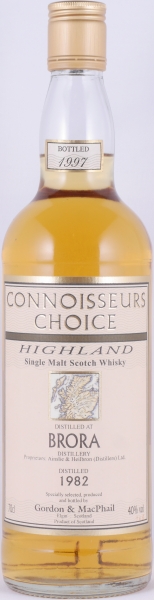 Brora 1982 15 Years Gordon und MacPhail Connoisseurs Choice Highland Single Malt Scotch Whisky Gold Screw Cap 40,0%