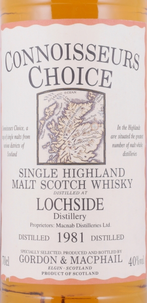 Lochside 1981 15 Years Gordon und MacPhail Connoisseurs Choice Gold Screw Cap Highland Single Malt Scotch Whisky 40.0%