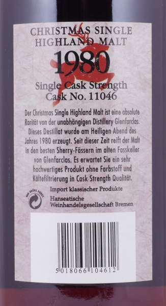 Glenfarclas 1980 21 Years Sherry Cask No. 11046 Christmas Edition Highland Single Malt Scotch Whisky 53.6%