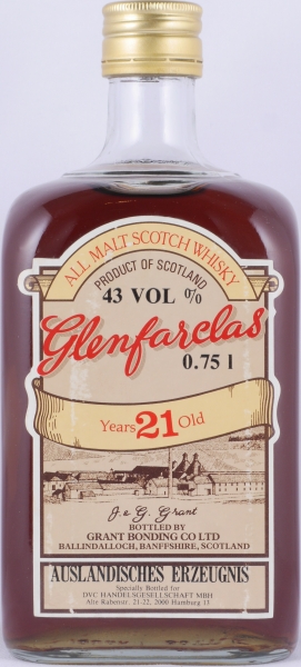 Glenfarclas 1970s 21 Years All Malt Unblended 75cl Dumpy Square Bottle Highland Single Malt Scotch Whisky 43.0%