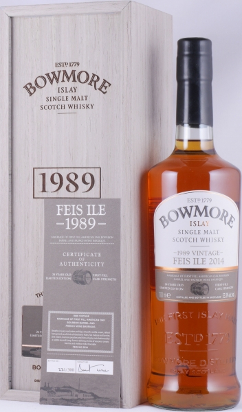 Bowmore 1989 24 Years First Fill American Oak Bourbon Barrel / French Wine Barrique Feis Ile 2014 Islay Single Malt Scotch Whisky 53,3%