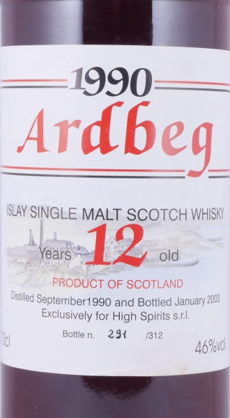 Ardbeg 1990 12 Years Gordon and MacPhail Special Selection Dark Sherry Islay Single Malt Scotch Whisky 46.0%