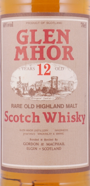 Glen Mhor 12 Years Gordon und MacPhail Distillery Label Golden Screw Cap Rare Old Highland Malt Scotch Whisky 40,0%
