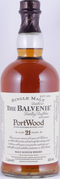 Balvenie 21 Years Port Wood Highland Single Malt Scotch Whisky 43.0% 1.0 L