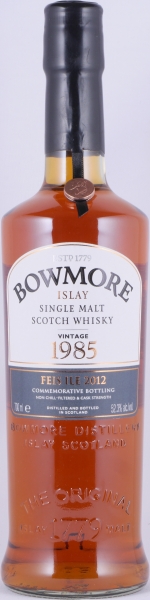 Bowmore 1985 27 Years Bourbon and Sherry Cask Feis Ile 2012 Limited Edition Islay Single Malt Scotch Whisky 52.3%