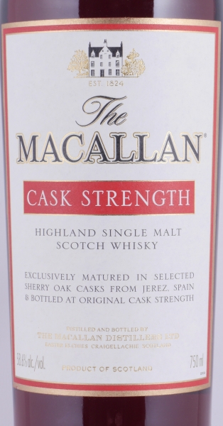 Macallan Cask Strength Sherry Oak Highland Single Malt Scotch Whisky for Dettling and Marmot AG Suisse 58.6%