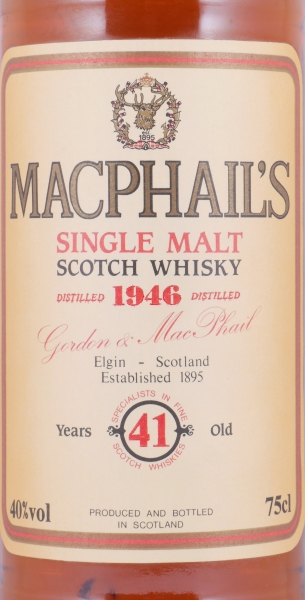 MacPhails 1946 41 Years Gordon und MacPhail Single Malt Scotch Whisky 40,0%