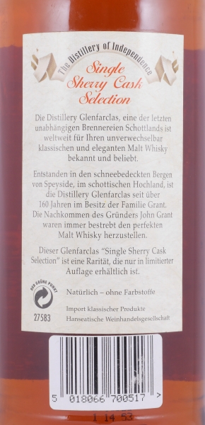 Glenfarclas 1970 30 Years Sherry Cask No. 2017 Eagle Label Highland Single Malt Scotch Whisky Cask Strength 51,0%