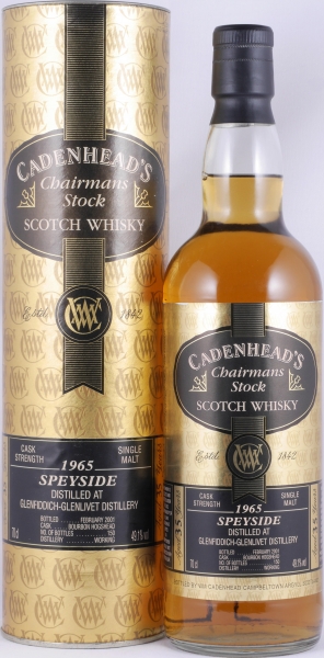 Glenfiddich 1965 35 Years Bourbon Hogshead Cadenheads Chairmans Stock Speyside Single Malt Scotch Whisky 49.1%