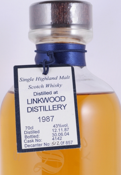 Linkwood 1987 16 Years Oak Cask No. 4142 Signatory Vintage The Decanter Collection Highland Single Malt Scotch Whisky 43.0%