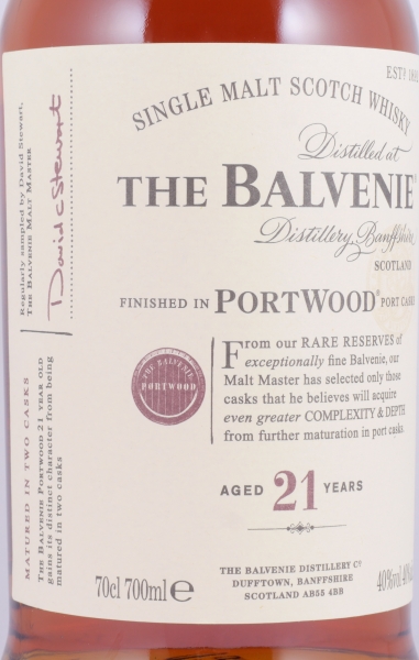 Balvenie 21 Years Port Wood Limited Release 2008 Highland Single Malt Scotch Whisky 40.0%