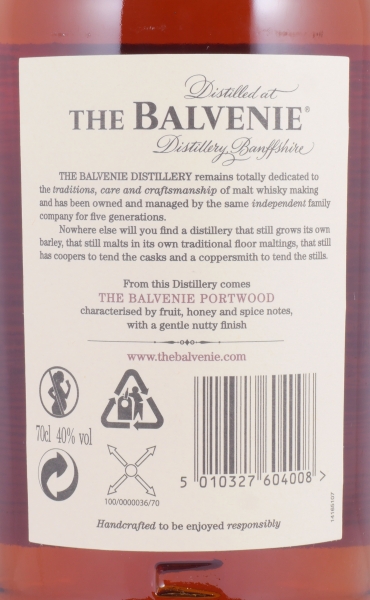 Balvenie 21 Years Port Wood Limited Release 2008 Highland Single Malt Scotch Whisky 40.0%