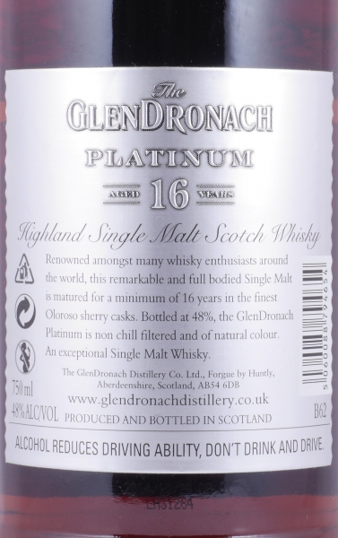 Glendronach Platinum 16 Years Oloroso Sherry Casks Release 2014 South Africa Highland Single Malt Scotch Whisky 48.0%