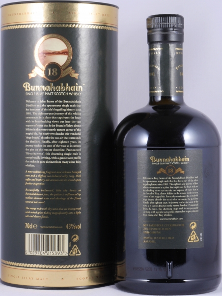 Bunnahabhain XVIII 18 Years Limited Release Islay Single Malt Scotch Whisky 43.0%
