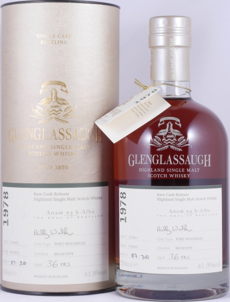 Glenglassaugh 1978 36 Years Port Hogshead Cask No. 1118/11 Highland Single Malt Scotch Whisky 41.9%