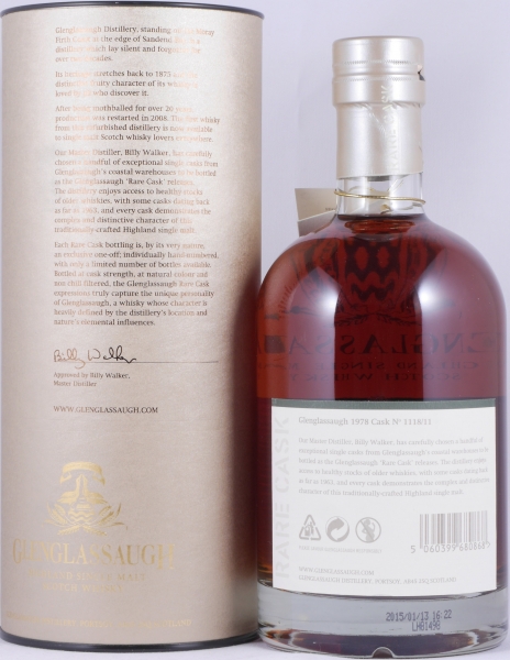 Glenglassaugh 1978 36 Years Port Hogshead Cask No. 1118/11 Highland Single Malt Scotch Whisky 41.9%