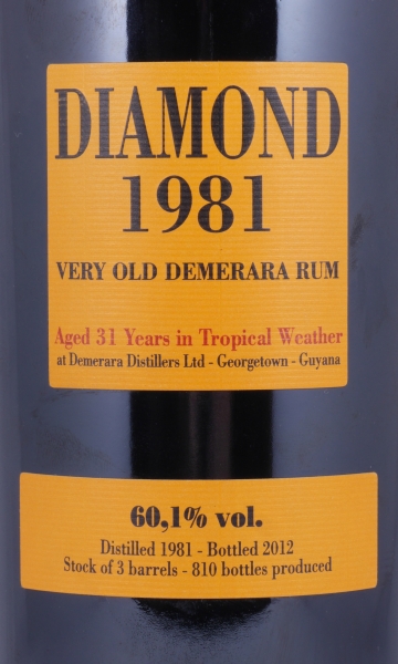 Velier Diamond 1981 31 Years Cask # 10537-10536-10539 Very Old Demerara Guyana Rum 60.1%