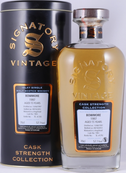 Bowmore 1997 15 Years Hogshead Cask No. 1903 Signatory Vintage Cask Strength Islay Single Malt Scotch Whisky 57.1%