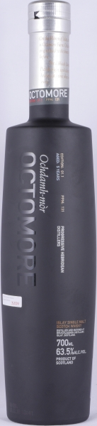 Bruichladdich 2002 5 Years Octomore Edition 01.1 Ochdamh-mor American Oak Buffalo Trace Casks Islay Single Malt Scotch Whisky 63,5%